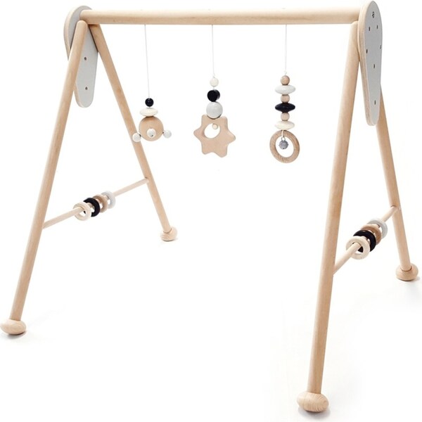 Hess Spielzeug 60cm Wooden Activity Play Gym Toy Baby/Infant 0m+ Natural Black