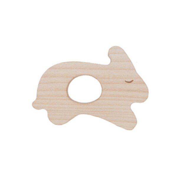 Wooden Story 10cm Rabbit Soother Baby/Infant 3m+ Sensory Teething Toy Natural