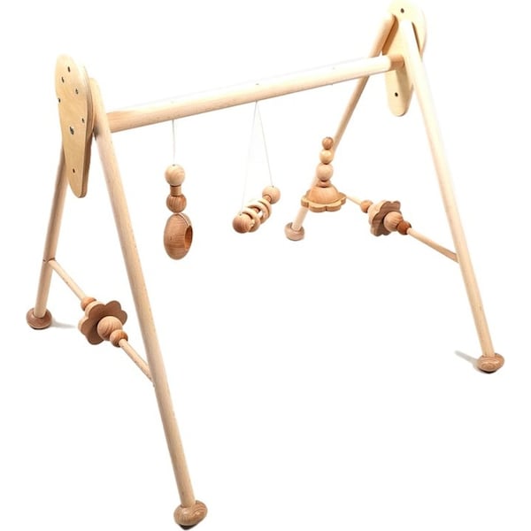 Hess Spielzeug 60cm Wooden Activity Play Gym w/ Rattle Baby/Infant 0m+ Natural