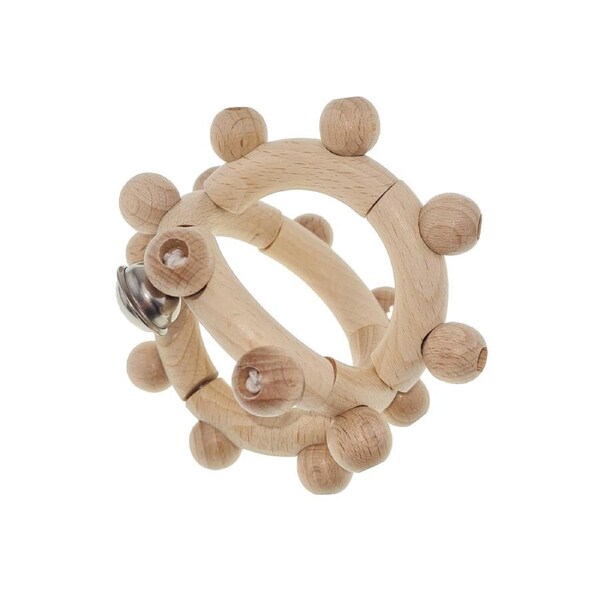 Hess Spielzeug Wooden 9cm Rattle Motor Ball Play Toy Baby/Infant 0m+ Natural