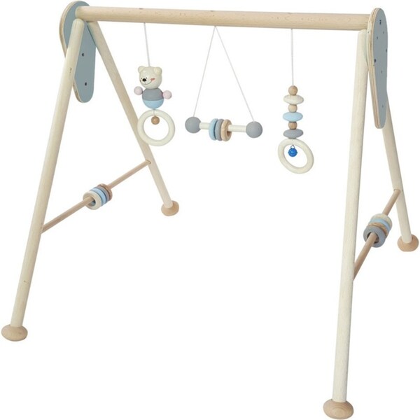 Hess Spielzeug 60cm Wooden Activity Play Gym Toy Baby/Infant 0m+ Natural Blue