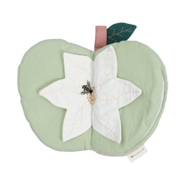 Fabelab 22cm Fabric Organic Cotton Book Kids Interactive Fun Play Green Apple