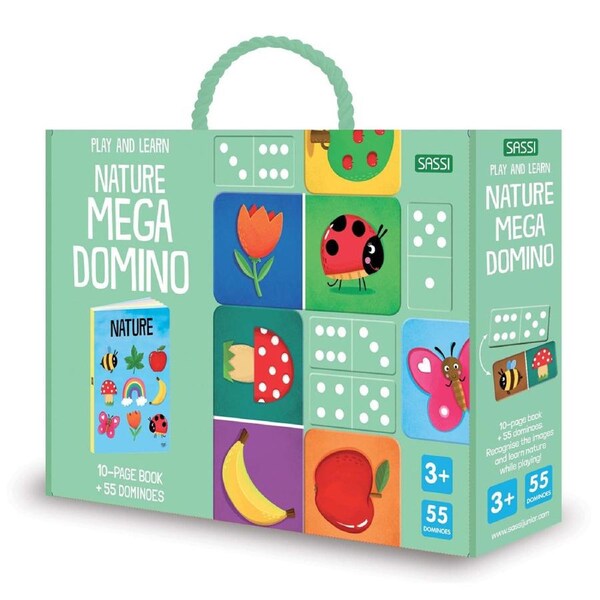 55pc Sassi Games Nature Mega Dominoes w/ 10-Page Book Kids/Children Toy 3y+