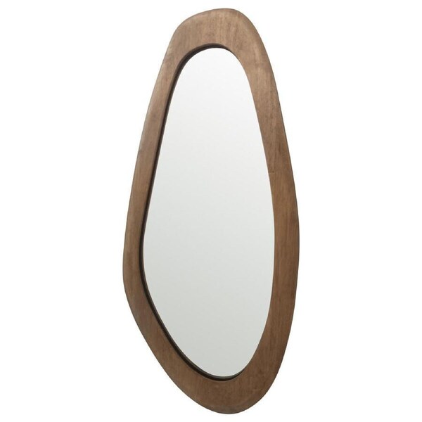 Willow & Silk Wall Mirror Asymmetric Wood Frame - Natural 85cm