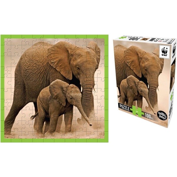 100pc WWF Elephants/Animal Kids/Children Family Fun Play Floor Puzzle Game 3+