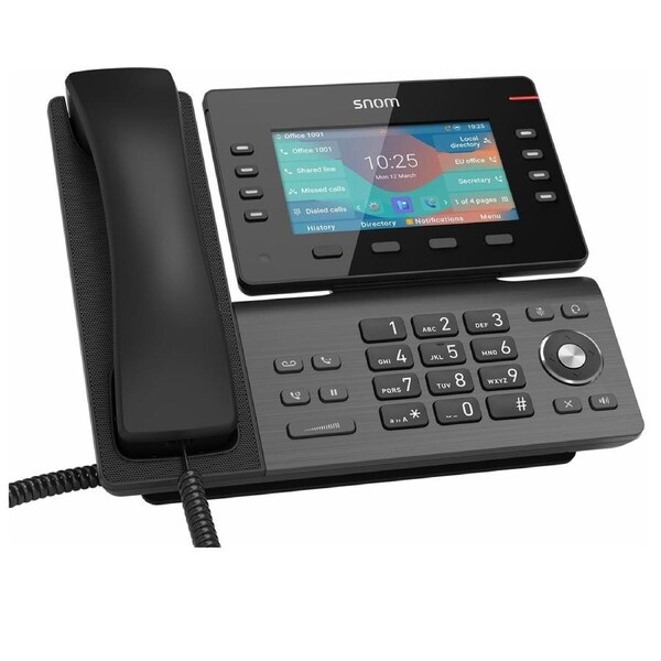 SNOM D862, Large tilting 5 inch IPS colour display, High speed USB 2.0 connection, 8 programmable function keys, Optimised noise reduction HD audio