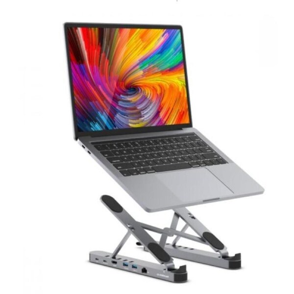 mbeat Stage P5 Portable Laptop Stand with USB-C Docking Station Foldable and Adjustable Design USB-C HDMI Port Lan 1000Mbps