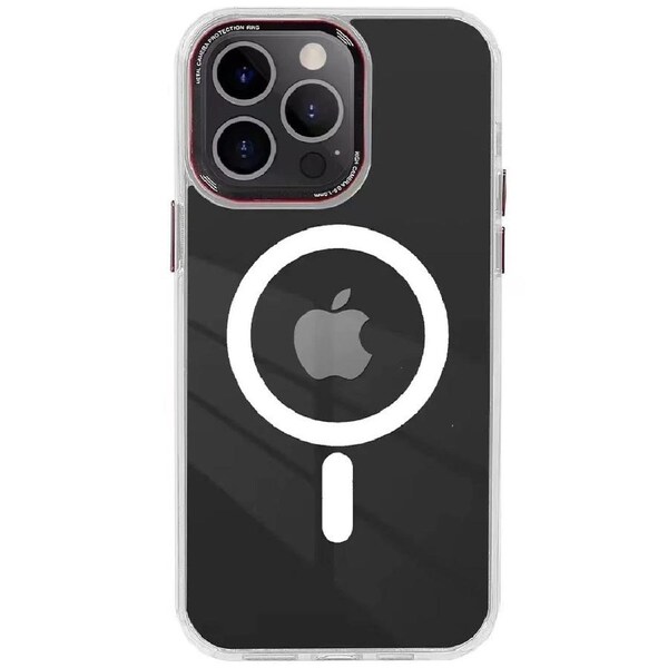 Phonix Apple iPhone 15 (6.1') Clear Armor Hard MagSafe Case With Metal Mens Protection White - Edge Protection, Shock Absorption