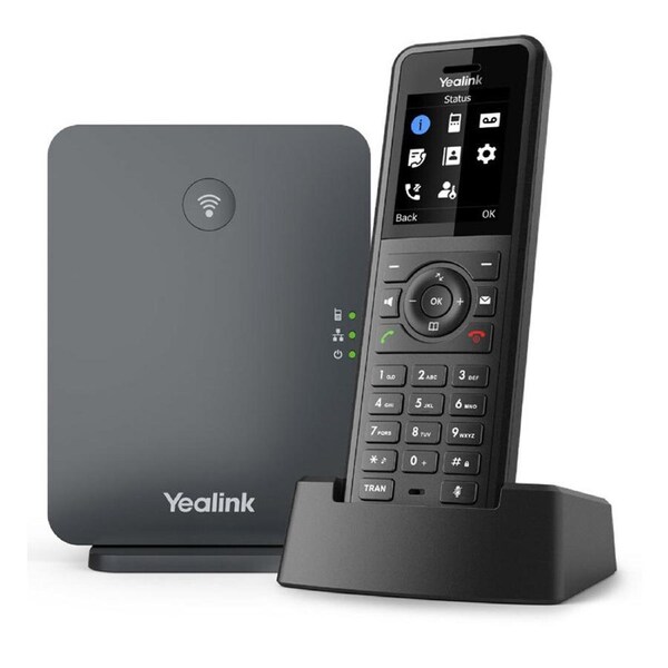 Yealink W77P High-Performance IP DECT Solution including W57R Rugged Handset And W70B Base Station, Up To 20 Simultaneous Calls, Noise Cancellation