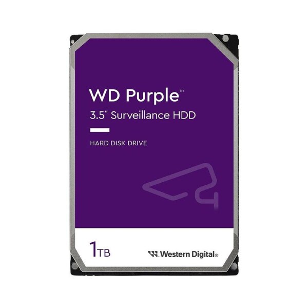 Western Digital WD11PURZ WD Purple 1TB 3.5' Surveillance HDD 5400RPM 64MB SATA3 110MB/s 3yrs limited warranty