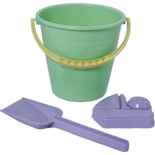 3pc Plasto I'm Green Fun Beach Bucket Set Sand Pit Play Toy Outdoor Kids 1y+