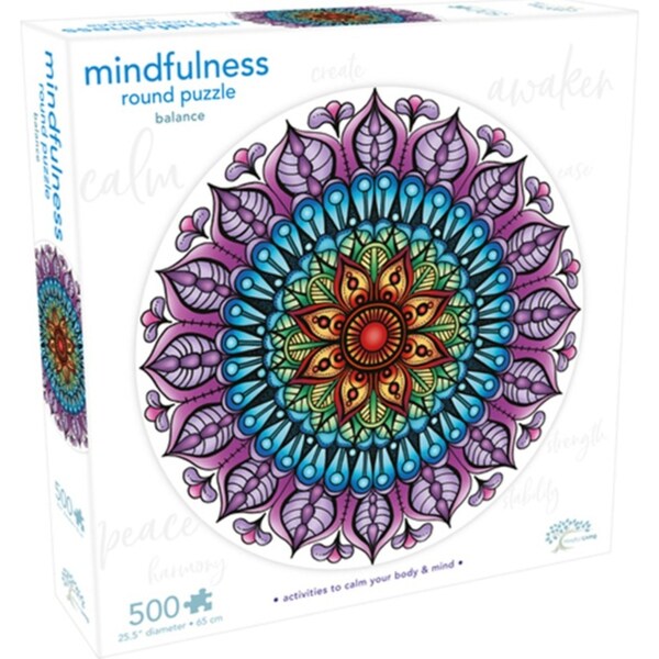 500pc Mindful Living Mindfulness Balance Mandala Round Puzzle Game Kids 4y+