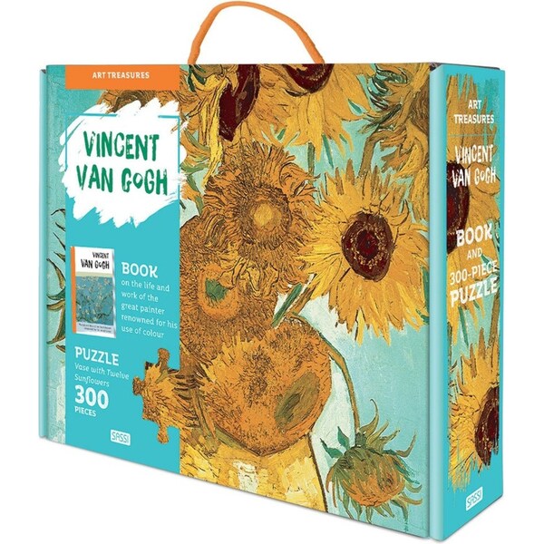 Sassi Junior Vincent Van Gogh Sunflowers Art Puzzle & Book Jigsaw Set Kids 6y+