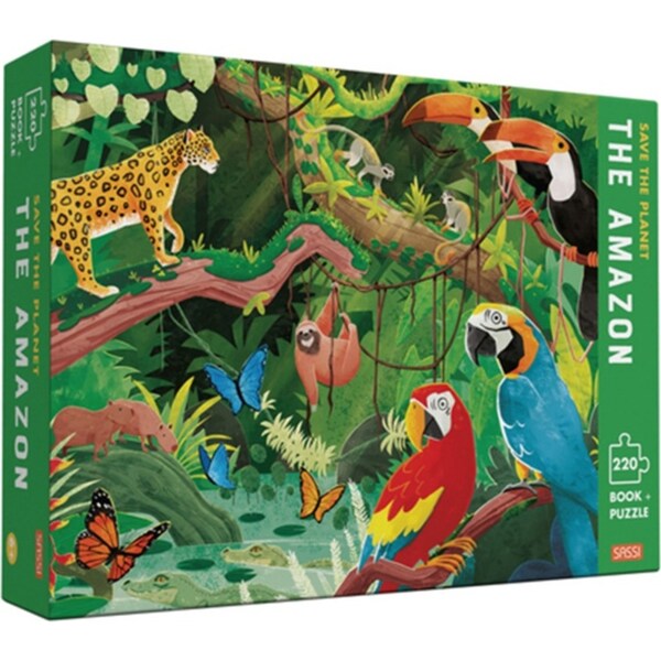 220pc Sassi Junior Save the Planet The Amazon Jigsaw Puzzle & Book Set Kids 6y+