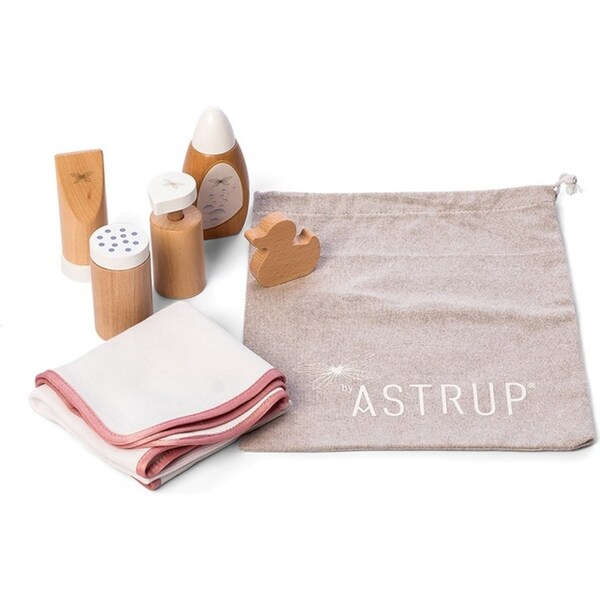 7pc Astrup Fun Wooden Role Play Doll Care & Bathing Set Toy Kids/Children 10m+