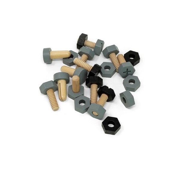 21pc MamaMemo Workshop Screws/Nuts Bolts Set Kids/Children Fun Wooden Toy 3+