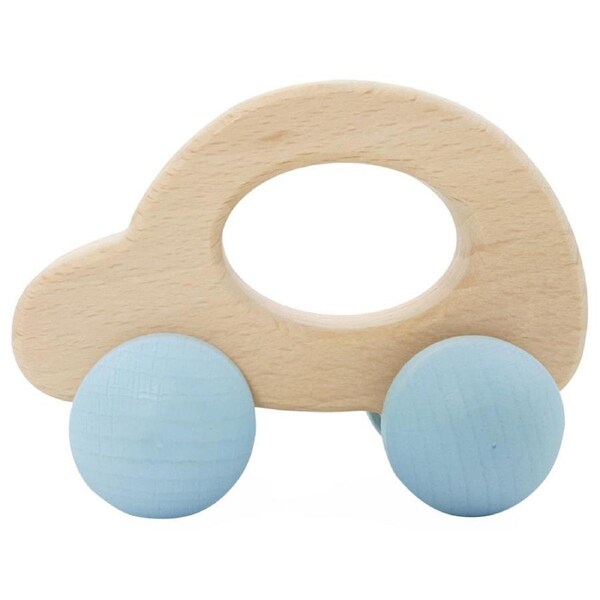 Hess Spielzeug 10cm Wooden Rolli Car Play Toy Baby/Children 10m+ Natural Blue