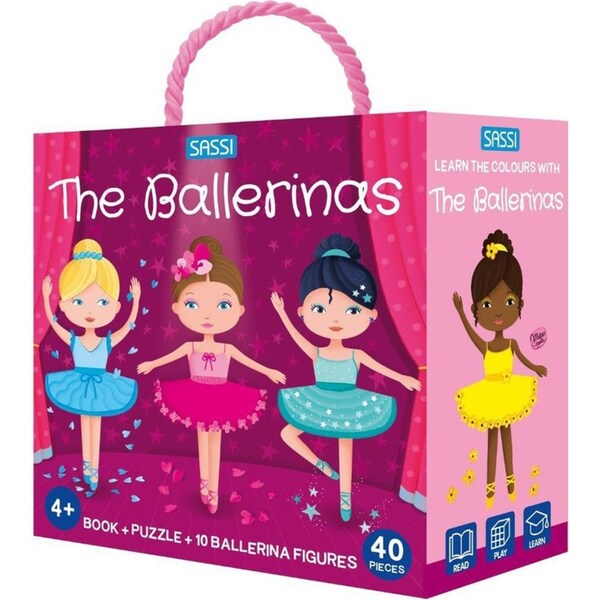 40pc Sassi Junior Learn Colours Ballerina 3D Puzzle & Book Game Set Kids 4y+