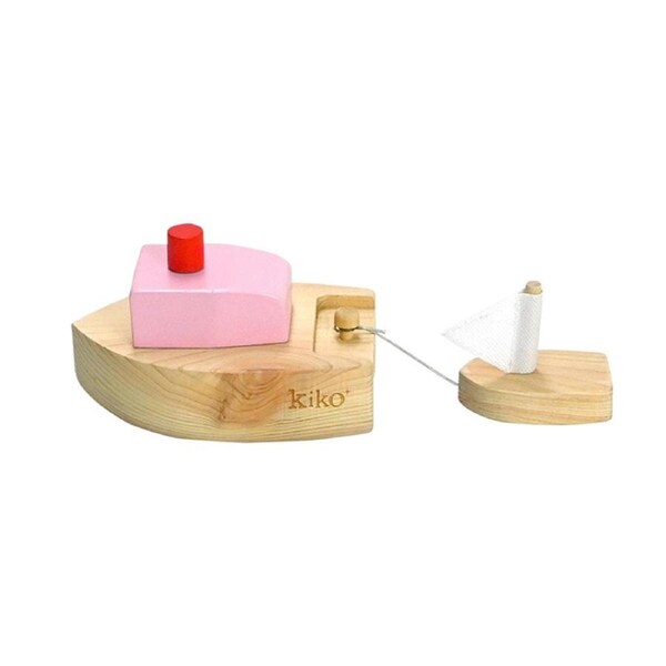 Kiko & gg Ofune Wind-Up Sail Boat/Ship Kids/Children Fun Play Wooden Toy Pink 3+