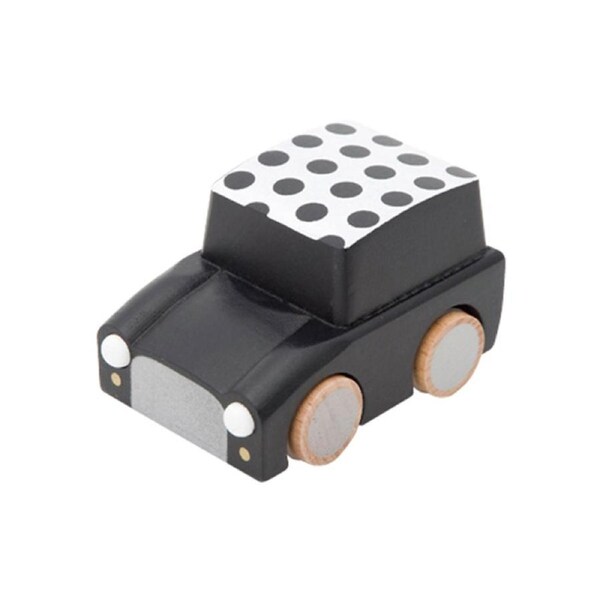 Kiko & gg Kuruma 9cm Wooden Car Vehicle Toy Pull Back Kids/Children Black Dot 3+