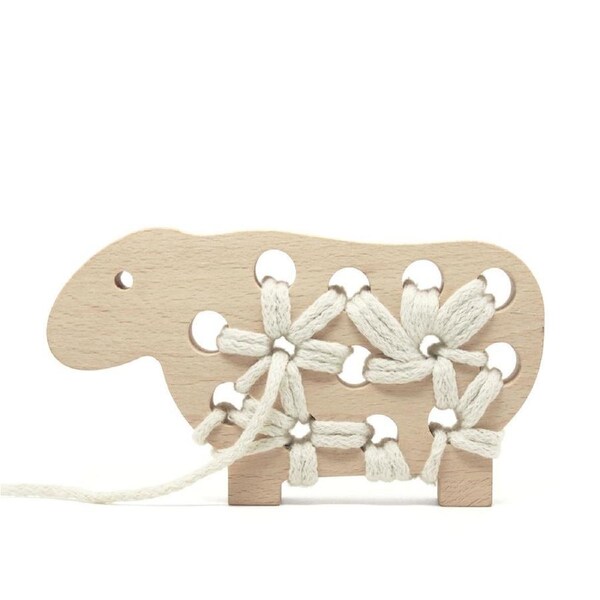 Loch Ness Gabby The Sheep Kids/Children Fun Play Learning Wood Lacing Toy 3y+