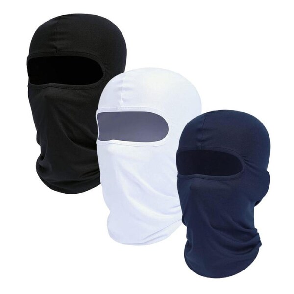 Nevenka 3Pcs Balaclava Face Mask UV Protector Motorcycle Ski Scarf for Men Women-B