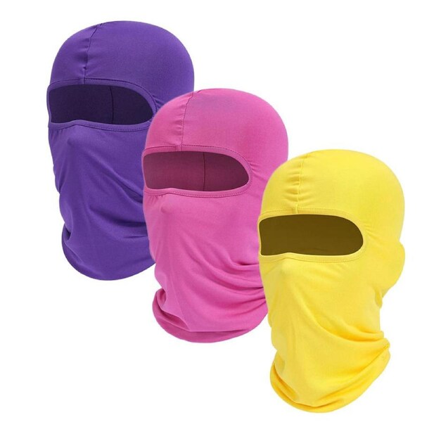 Nevenka 3Pcs Balaclava Face Mask UV Protector Motorcycle Ski Scarf for Men Women-E