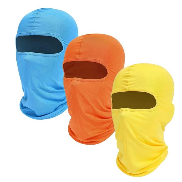 Nevenka 3Pcs Balaclava Face Mask UV Protector Motorcycle Ski Scarf for Men Women-F