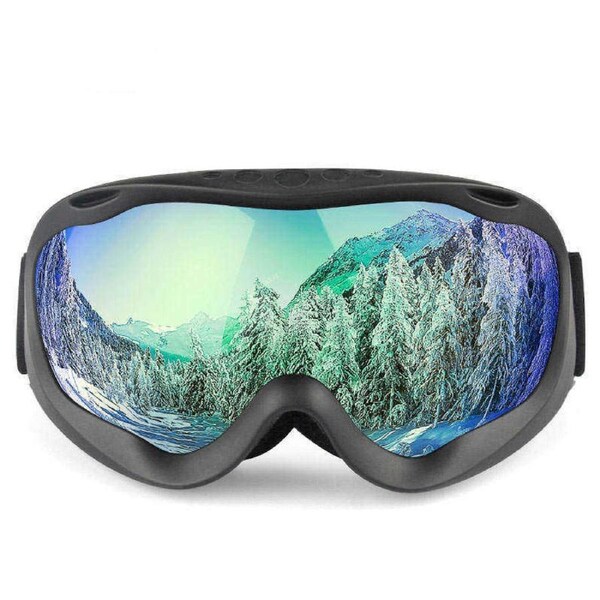 Nevenka Double Layer Ski Goggles OTG Anti-fog UV Protection Snowboard Goggles-SandBlack/Green