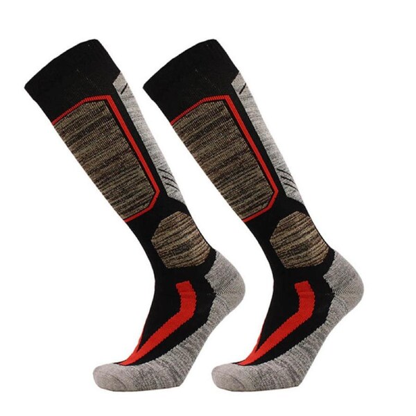 Nevenka Ski Socks for Skiing Snowboarding Outdoor Sports Performance Socks-BlackLightGrey