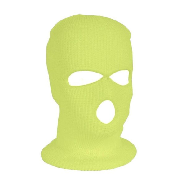 Nevenka 3 Hole Winter Knitted Mask Outdoor Sports Full Face Cover Warm Knit Balaclava for Adult-Yellow