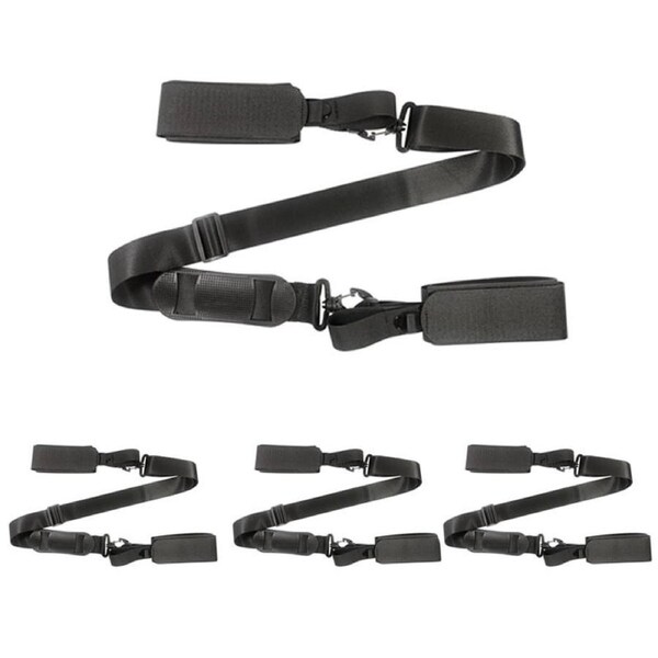 Nevenka Strong and Thick Ski Straps 4 Packs with Cushioned Fastener Tape Strap Loop for Adults-D Black