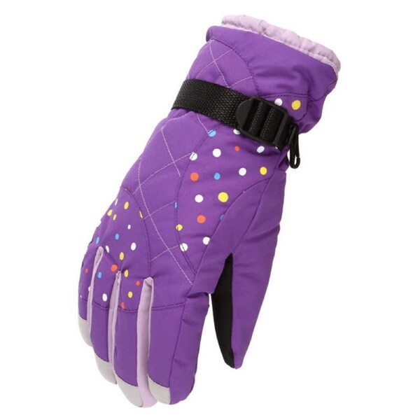 Nevenka Women Winter Ski Gloves Waterproof Windproof Snowboard Gloves for Cold Weather-Purple