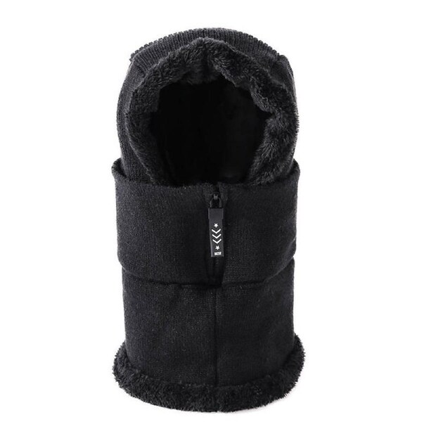 Nevenka Mens Womens Balaclava Fleece Hat Winter Neck Face Warmer-Black