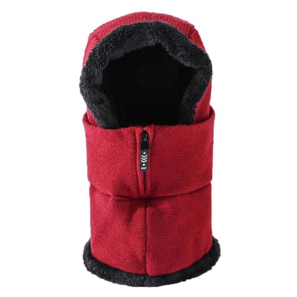Nevenka Mens Womens Balaclava Fleece Hat Winter Neck Face Warmer-Red
