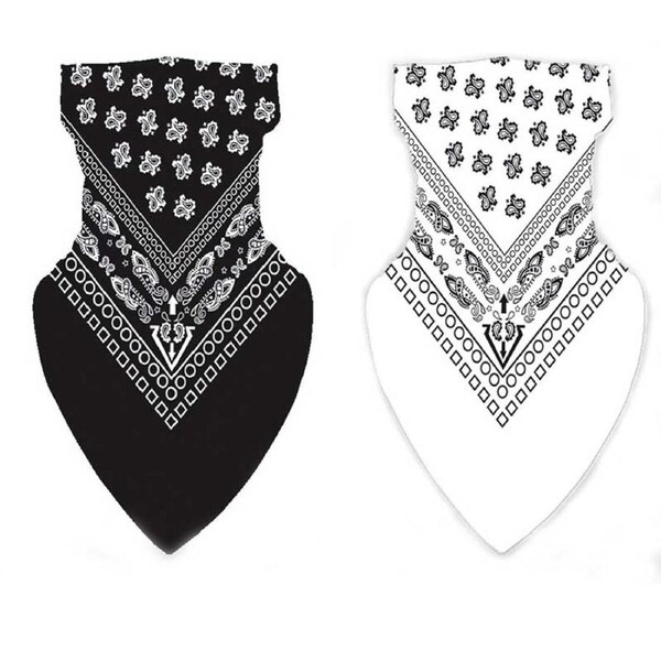 Nevenka 2Pcs Print Face Mask Neck Leggings Scarf for Dust Sun Protection-C
