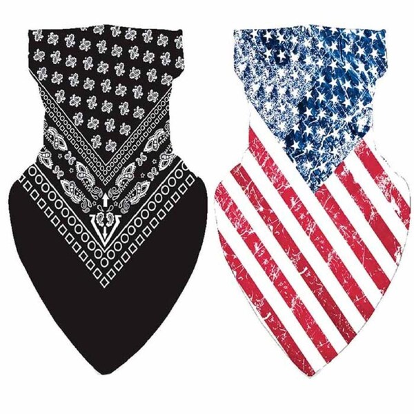 Nevenka 2Pcs Print Face Mask Neck Leggings Scarf for Dust Sun Protection-N
