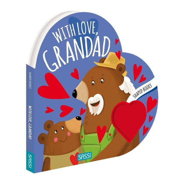 Sassi Board Heart Book Kids/Children Fun Reading/Learning w/ Love Grandad 10m+