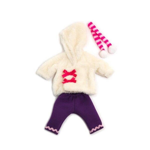 3pc Miniland Clothing White Run Winter Set Costume Accessory For 32cm Doll 3y+