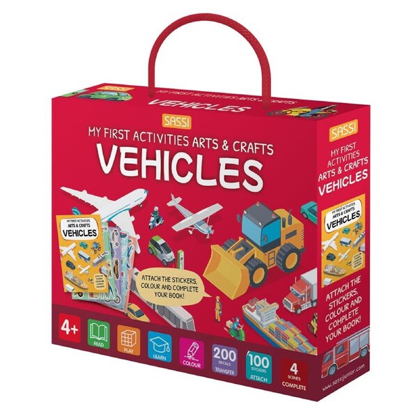 Sassi Arts & Crafts Kids/Children Sticker Activity/Colouring Book Vehicles 4y+