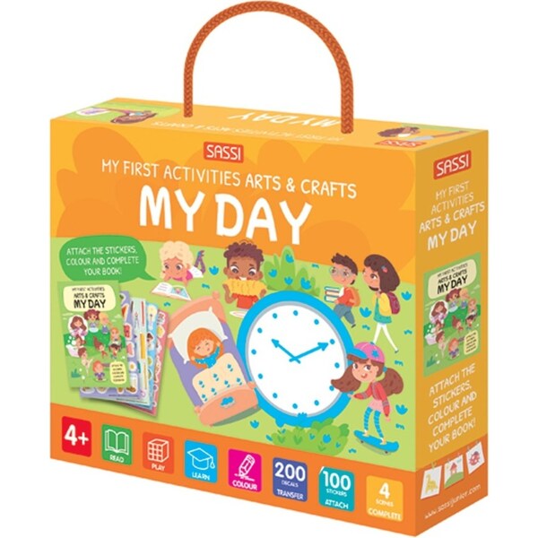 Sassi Arts & Crafts Kids/Children Fun Sticker Activity/Colouring Book My Day 4y+