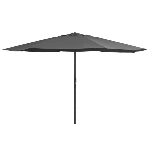 4m Outdoor Metal Pole Umbrella Garden Patio UV Sunshade Parasol Canopy Anthracit