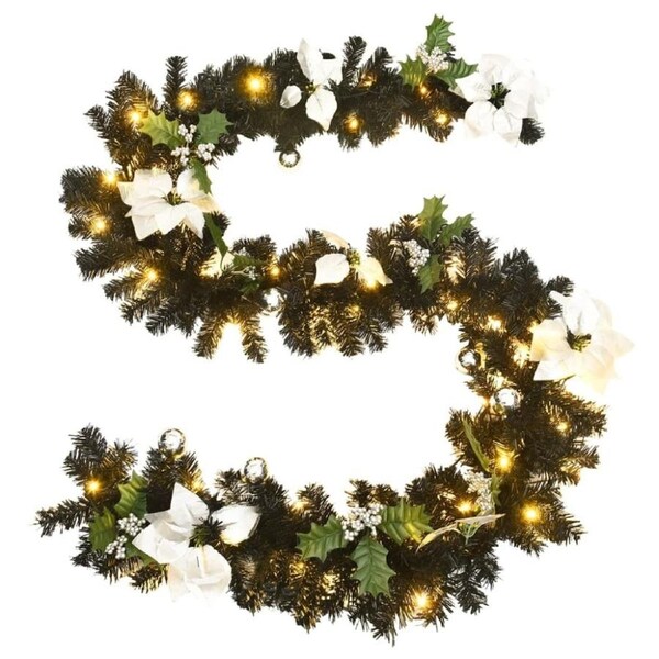 Christmas Garland with LED Lights Xmas Outdoor Decor Home Door Hanging Ornament