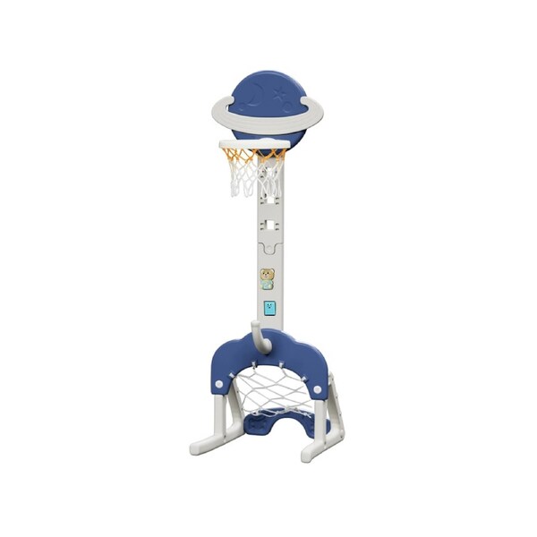 Keezi Kids Basketball Hoop Stand Adjustable 6-in-1 Sports Activity Center Toys Set Blue
