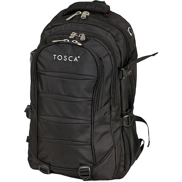 Tosca Deluxe 55x35x25cm/48L Nylon Outdoor Padded Laptop Slot Backpack Bag Black