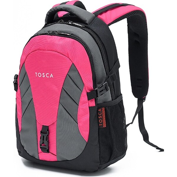 Tosca 20L/42x27x17cm Padded Multi Compartment Shoulder Backpack Bag - Grey/Pink