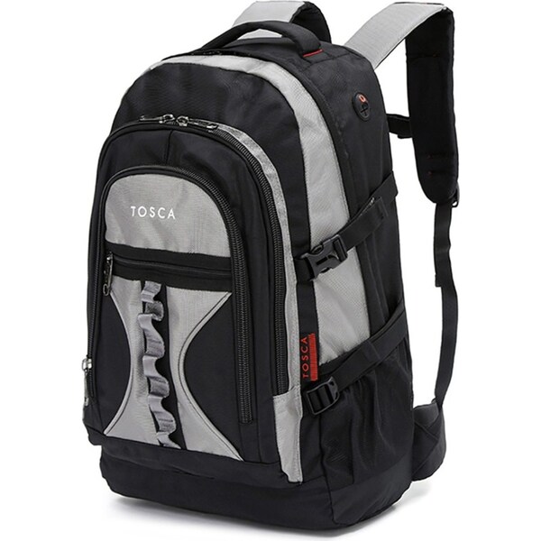 Tosca 50L/58x38x23cm Deluxe Padded Outdoor Utility Backpack Bag - Black/Grey