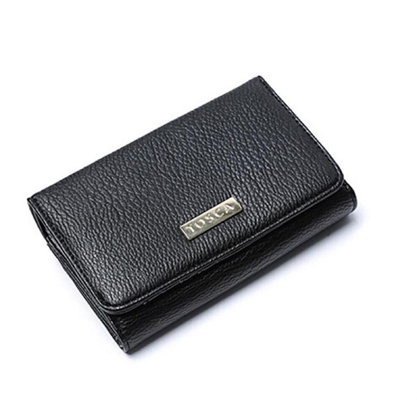 Tosca Women's/Ladie's Card/Cash Holder Multi Slot Wallet Purse 15x4x9cm - Black