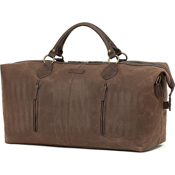 Tosca Waxed Canvas Duffle/Weekender/Overnight Bag w/Strap 65x25x27cm Brown