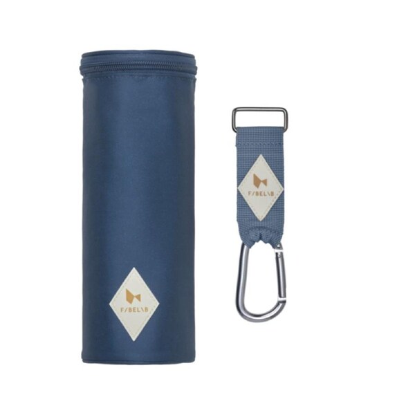 Fabelab Insulated 24cm Bottle Bag w/ Pram Strap Cold Water/Drink Holder Navy
